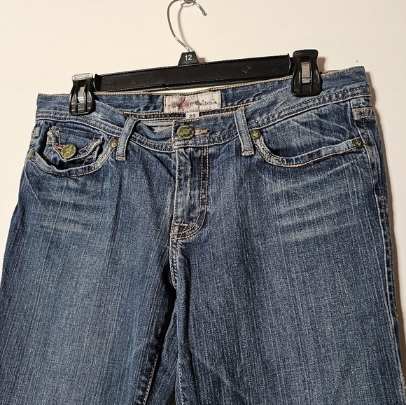 Y2k Born in California mid-rise bootcut embellished pockets women's jeans - Picture 2 of 11